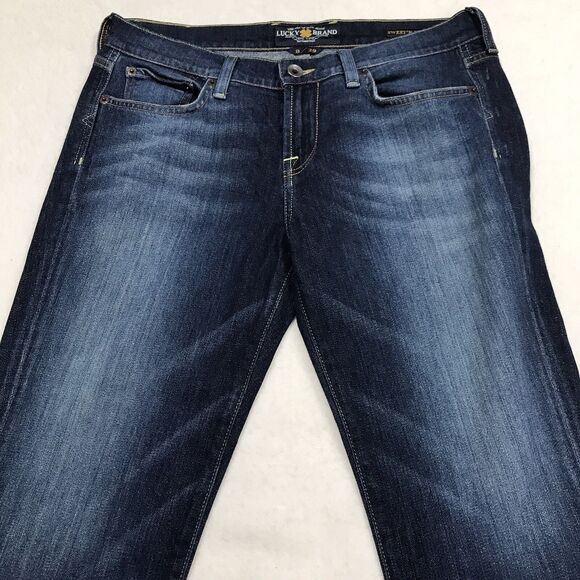 LUCKY Janet Sweet Straight Crop Jean Women 8/29 (36x26) Whisker Denim Blue Ankle - Picture 3 of 16